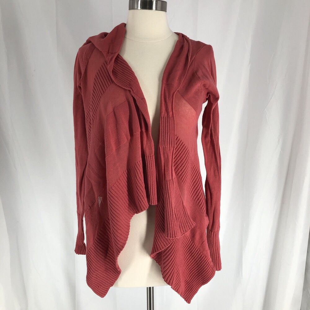 BCBG MAX AZRIA Open Front Cardigan Womens Medium Red